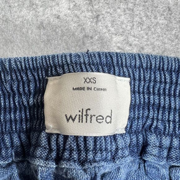 Aritzia Wilfred Gabrielle Skirt Size 2XS Blue Midi Linen Blend Denim Pockets - Picture 9 of 12